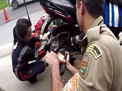 7-YEAR-OLD BOY RESCUED AFTER HIS FOOT GOT STUCK IN MOTORCYCLE WHEEL 