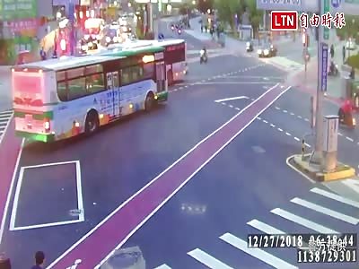 MAN BEING RUN OVER BY BUS