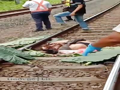 MORTAL REMAINS ON THE TRAIN RAILS