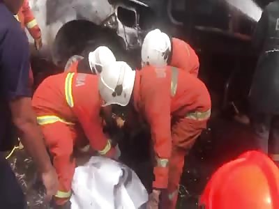 Sarawak Oil Tanker Vehicle Explodes and literally cooks the driver