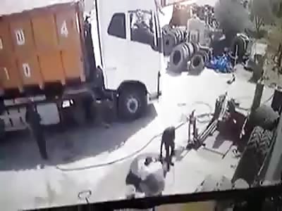 Mechanic Dies When inflated tire Explodes.