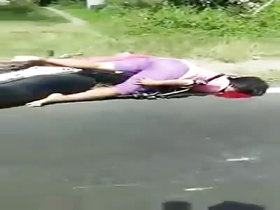 WOMAN DEAD MOTORBIKE ACCIDENT.