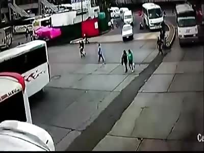 Woman crushed by bus