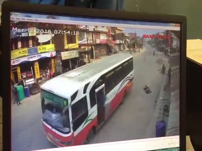 bus hits pedestrian