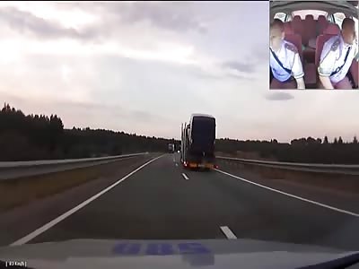 Many Russian drunk with his big truck