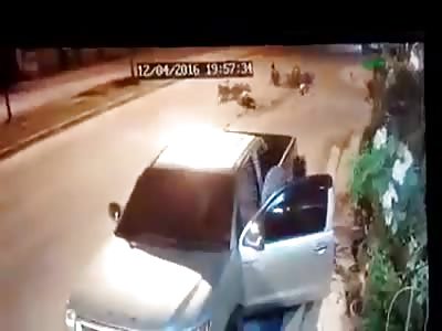 motorcycle accident cause to escape the police