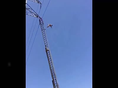 Man Jumps From Power Tower in Front of Shocked Crowd