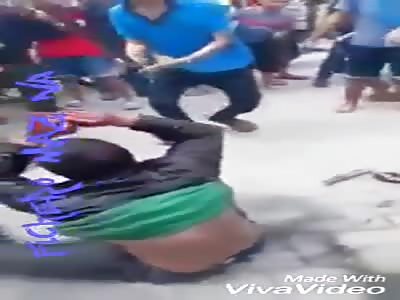 Thief beaten by mob