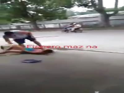 Thief beaten and stripped