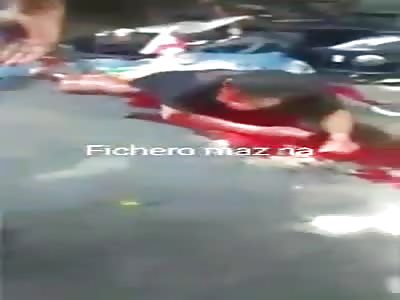 Man completely destroyed by a Truck (Still Alive)