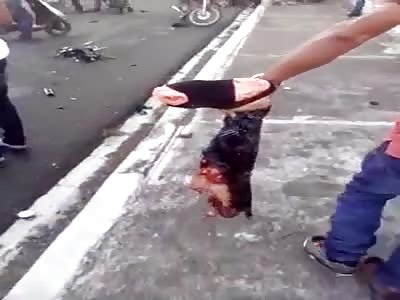 Woman with shocking trauma to the leg (LONG VIDEO)