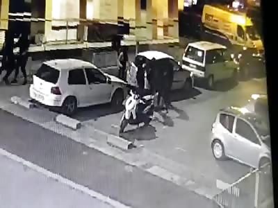 fight ends badly for the motorcyclist