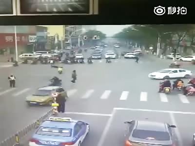 Man hit by unmanned scooter