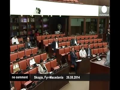 Fight club in Macedonian Parliament