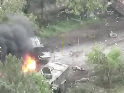 Destruction of two MRAP Ukrainian and infantry
