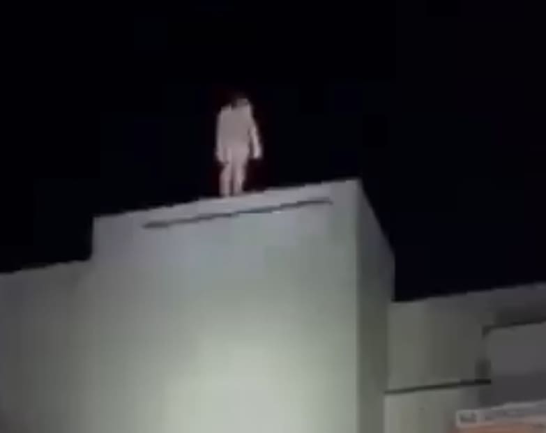 Naked Dude Takes The Final Leap