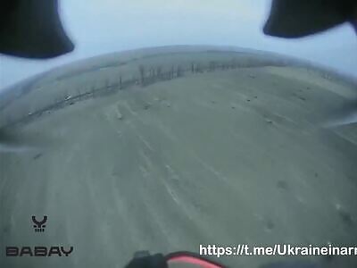 UA kamikaze drone catches up with Russian IFV