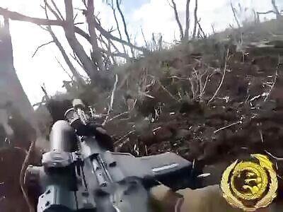Orcs Mistakenly Run Into Ukrainian Rifleman