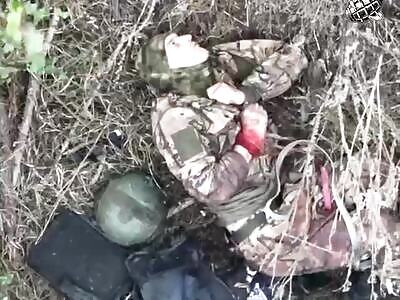 Ukrainian Drone Drops A Grenade Right On A Russian Soldier.