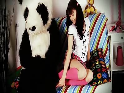 Check Out This Little Teen Slut And Her Pet Panda Bearâ€¦