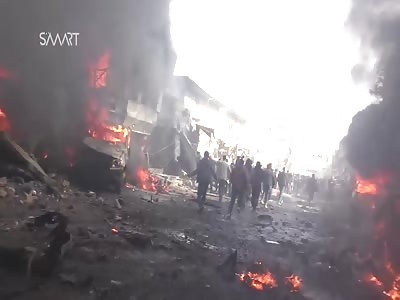 Graphic Video of the Explosion in Azaz Which Killed Over 60