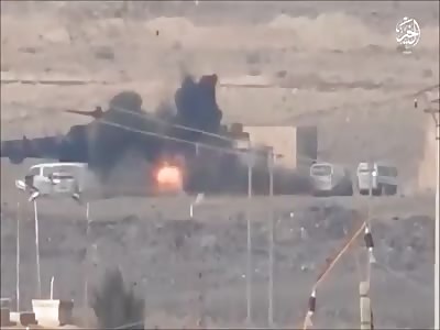 Syrian Regime Helicopter Almos Hit by Guided Missiles