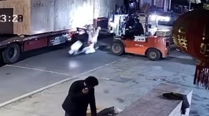 BRUTAL: 2 Teen Girls on Scooter Run into Forklift (Decapitated?)