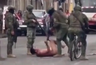 Criminal stripped naked and punished hard by Ecuadorian army 
