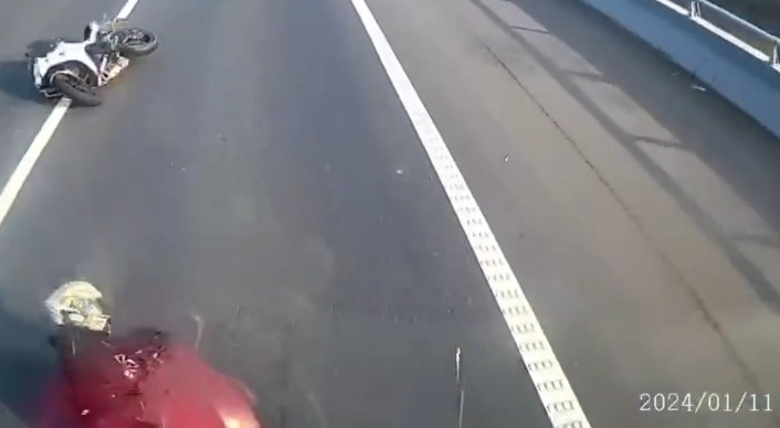 Biker crashed under speeding truck 