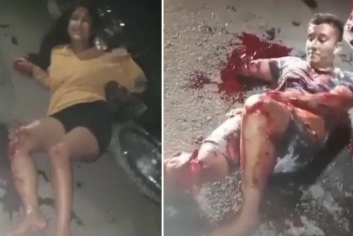 Couple on motorcycle horrifically gored by truck 