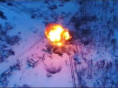 Destruction Of Russian Tank T-72B3M mod. 2022 In Dibrova