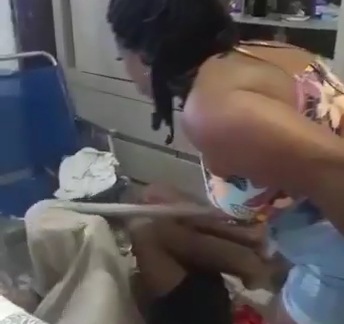 Crazy bitch beat the shit out of her infethfull boyfriend 