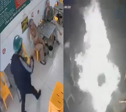 Guy Pours Gasoline on Restaurant Owner and Sets Him on Fire