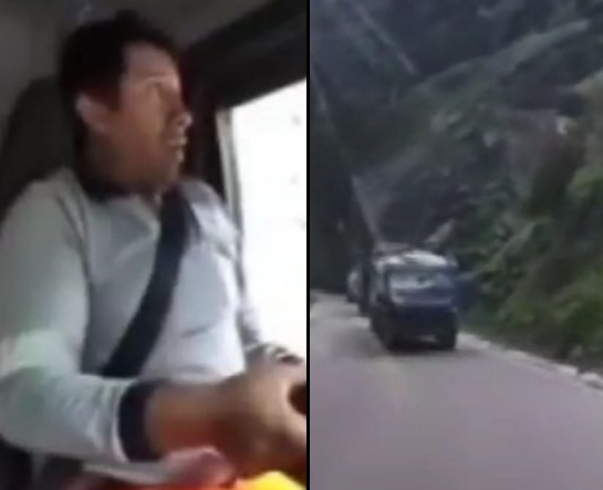 [FULL VIDEO] Avalanche of Giant Rocks that Fell on two Trucks