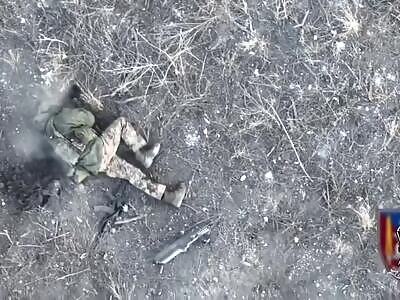Ukrainian drones burying occupiers