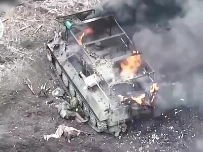 DAMN: Military MT-LB is Blown up by a Mine