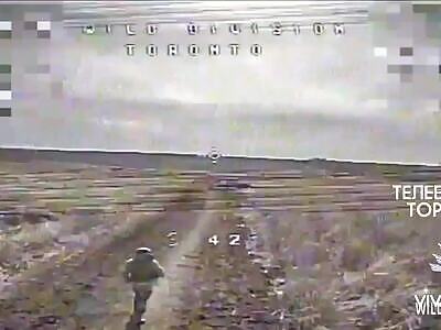 DRONE CHASING RUSSIAN SOLDIER 