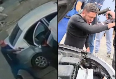 Thief caught red handed stealing vehicle computer 