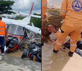[UNBELIEVABLE]SMALL PLANE CRASHED INTO MOTORCYCLE 