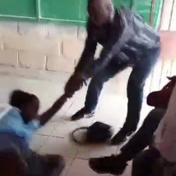 Savage teacher abusing young female student 