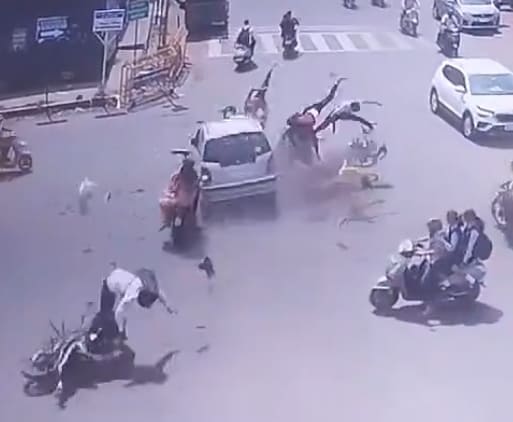 Driver Suffers Heart Attack, Goes Human Bowling