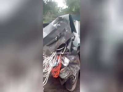Agonal Gasping Soldiers Mangled—Russian Tank Mash Car in Accident