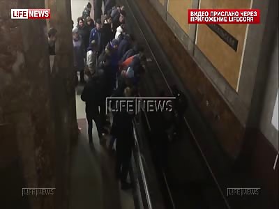 Terrifying Moment. Train Arrives When a Woman and her Rescuers were on Subway Track