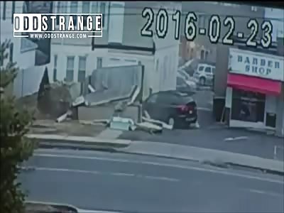 Car Smashes Into a House and Takes Down All 3 Balconies