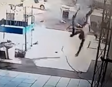 Fuel Tank Explosion Launches Worker to the Air like a Rocket