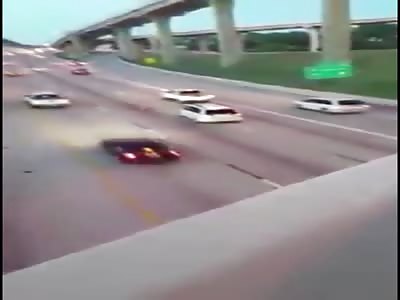 Damn! Man Jumps From Bridge Gets Hit by Cars