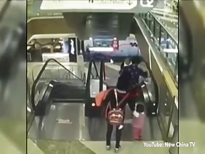 Grandmother Loses Footing and Drops 4 Month Old Baby to Death from an Escalator