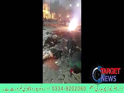 Suicide Bomb Blast in Lahore Rally. Moment of Blast and Aftermath