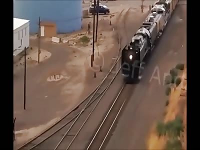 Drone Footage of a Railfan Woman Getting Hit by Train
