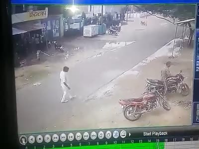 Man Striking a Pose Getting Run Over by a Reversing Truck